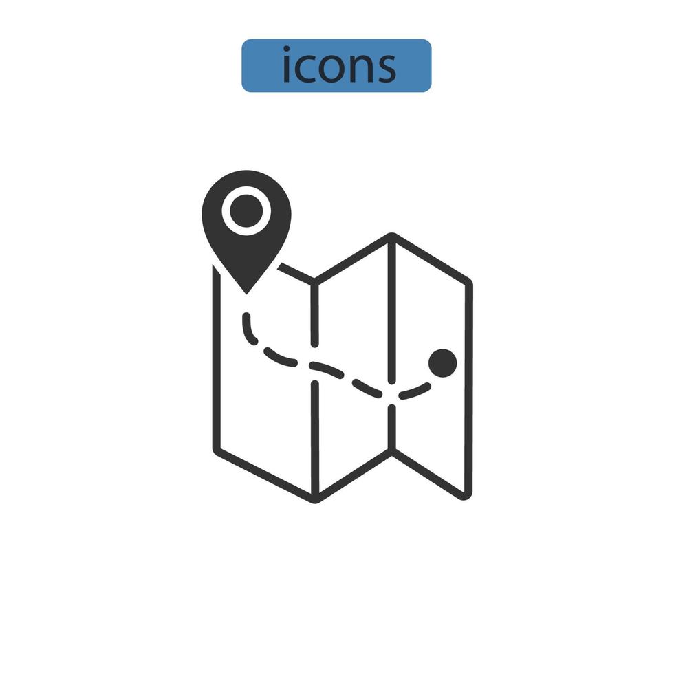 éléments de vecteur de symbole d'icônes de carte pour le web infographique