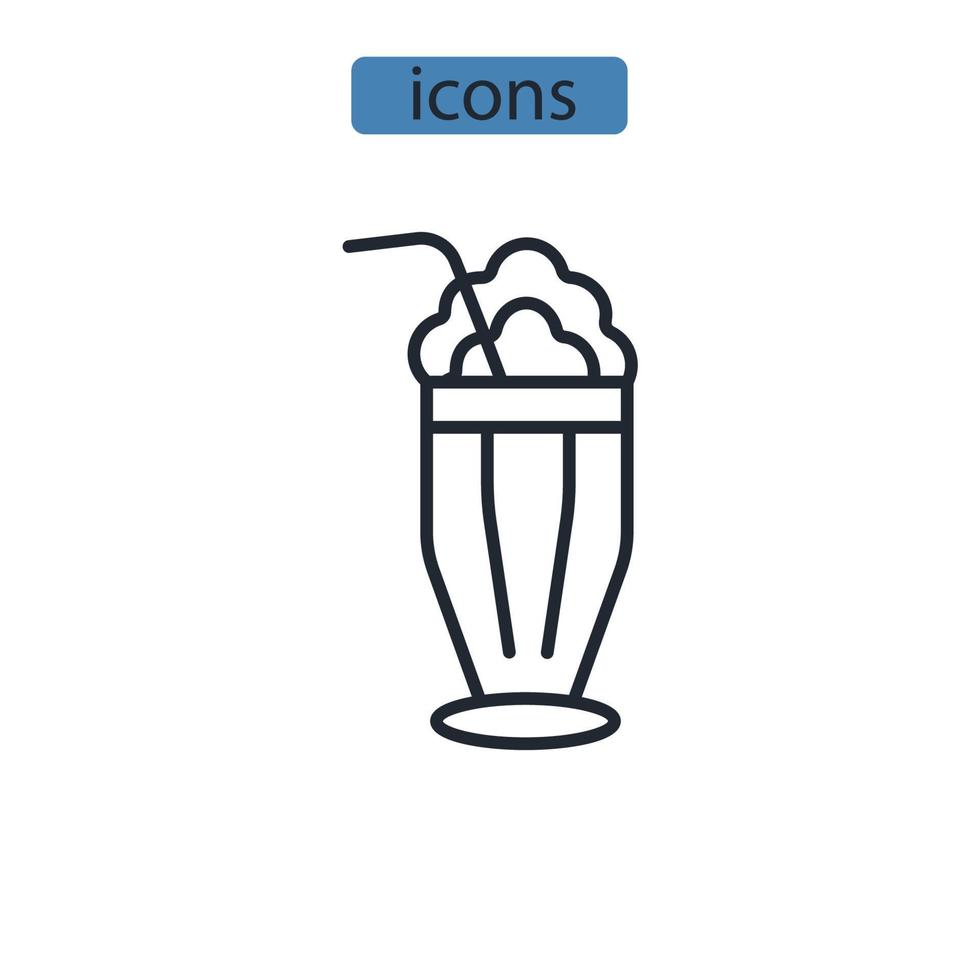 milkshake icônes symbole vecteur éléments pour infographie web