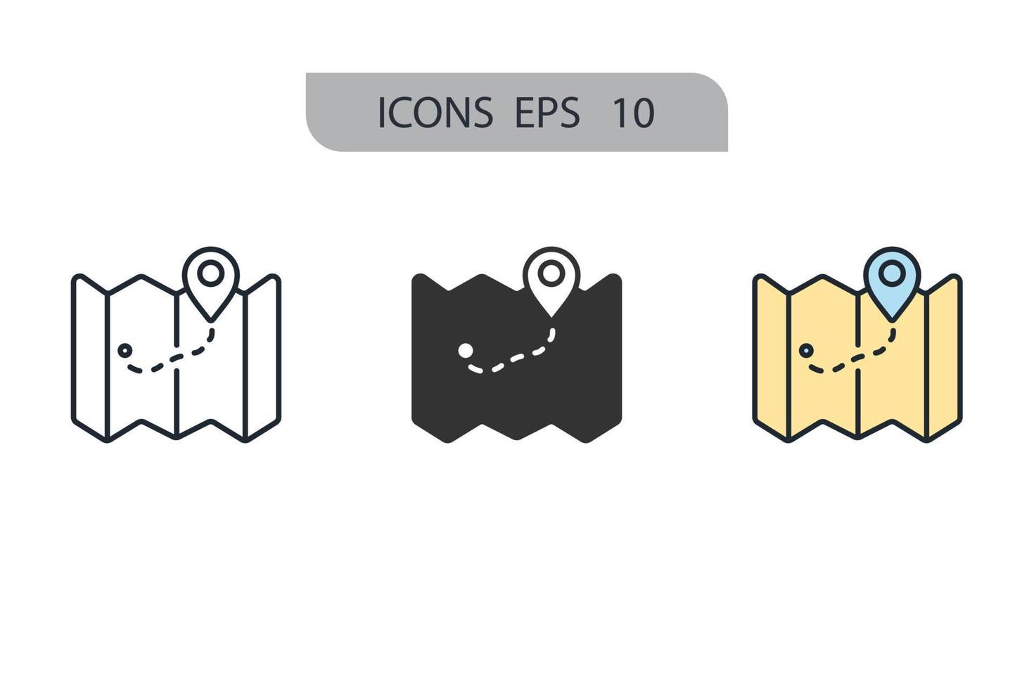 éléments de vecteur de symbole d'icônes de carte pour le web infographique