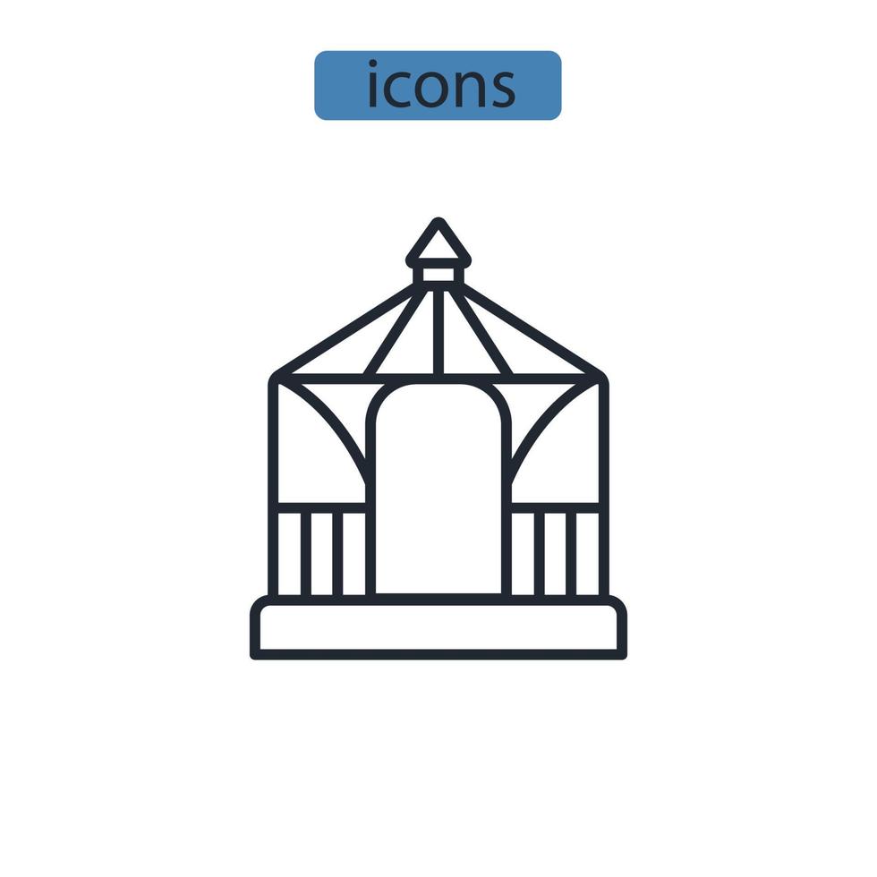 gazebo icônes symbole vecteur éléments pour infographie web