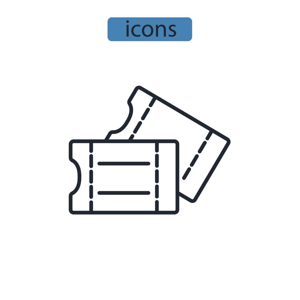 icônes de billets symboles éléments vectoriels pour le web infographique vecteur