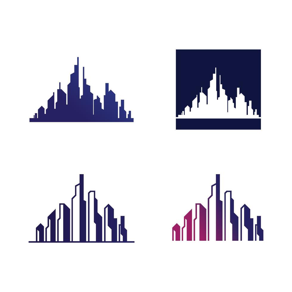 modèle d'icônes de logo vectoriel immobilier et bâtiments résidentiels