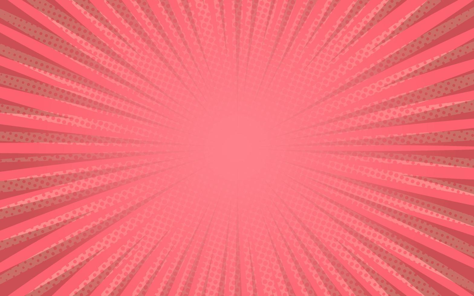 rayons de soleil style vintage rétro sur fond rose, motif comique avec starburst et demi-teintes. effet sunburst rétro de dessin animé avec des points. des rayons. illustration vectorielle de bannière d'été vecteur