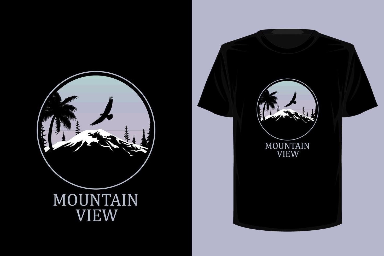 conception de t-shirt vintage rétro vue sur la montagne vecteur