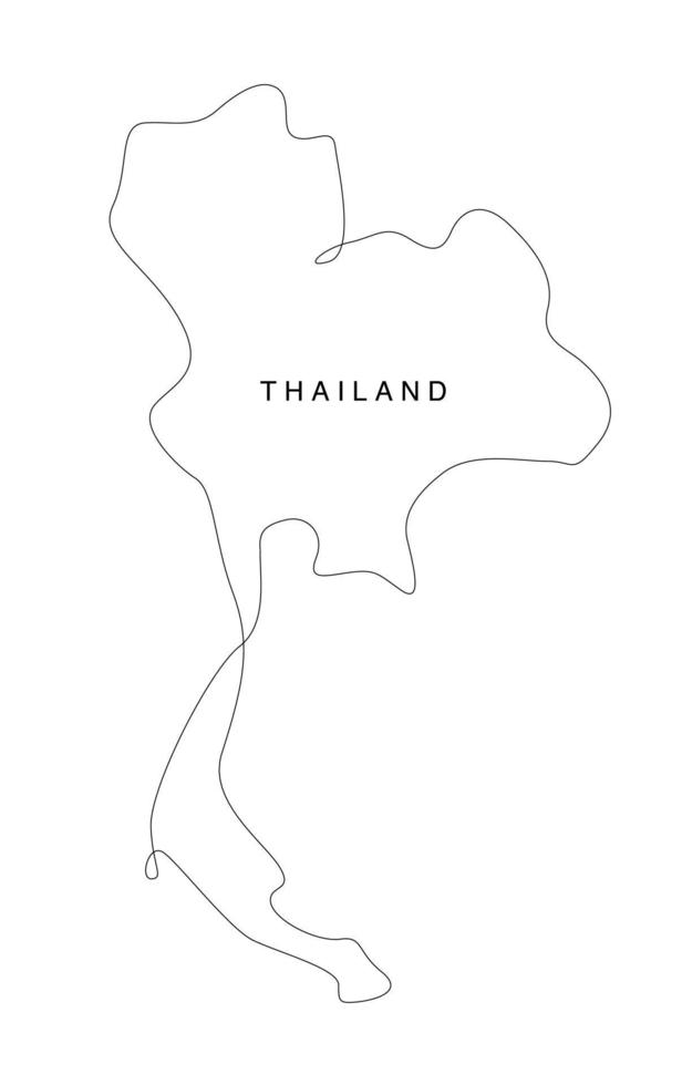 carte de la thaïlande art en ligne. carte de l'asie en ligne continue. illustration vectorielle. contour unique. vecteur