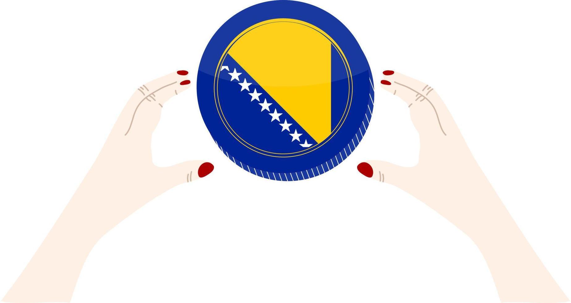 bosnie herzégovine vecteur drapeau dessiné à la main, eur