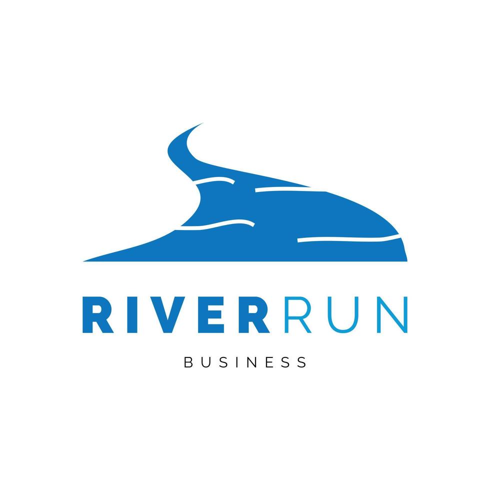 inspiration de conception de logo d'icône de course de rivière vecteur
