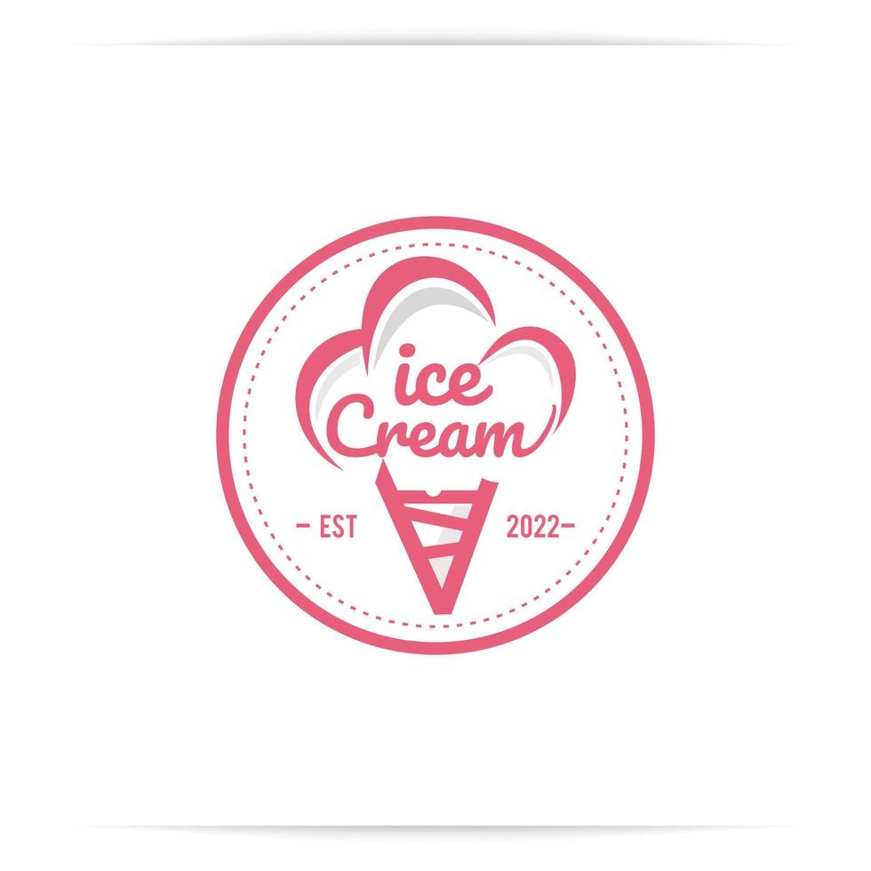 création de logo gelato ou vecteur de crème glacée