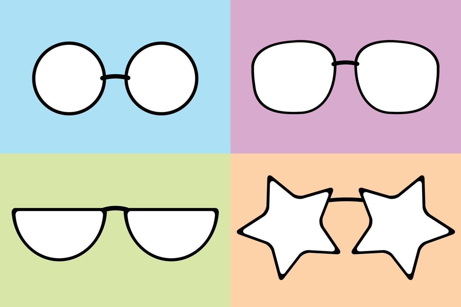 jeu d'icônes de lunettes pour l'élément de conception vecteur