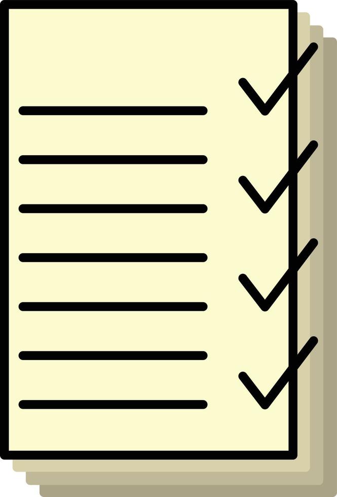 liste de contrôle sur une pile d'icône simple de document vecteur