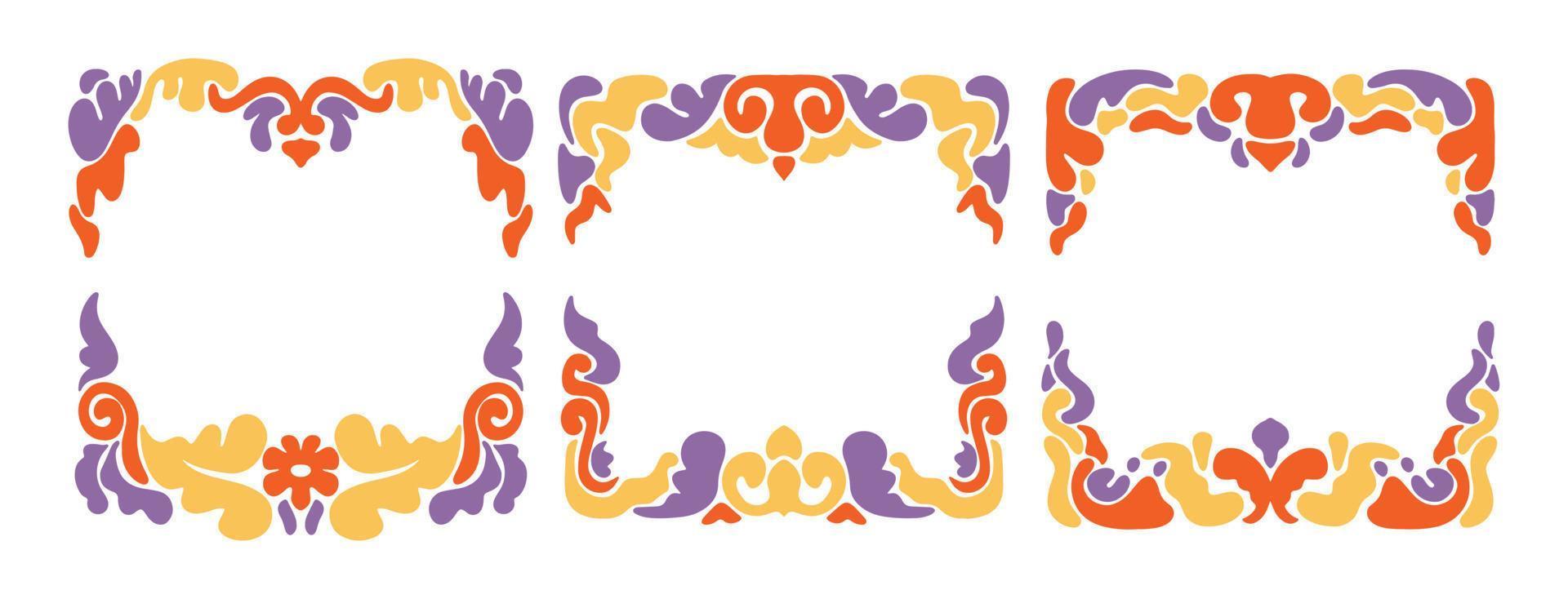 cadre groovy décoration bundle set vector