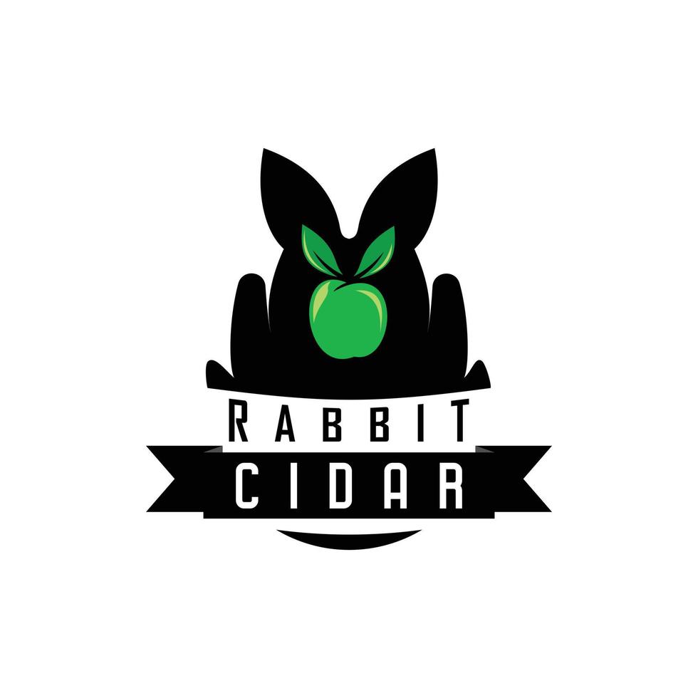 logo initial lapin et cidre de pomme vecteur