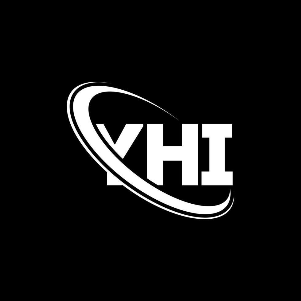 mon logo. ma lettre. création de logo de lettre yhi. initiales logo yhi liées avec un cercle et un logo monogramme majuscule. typographie yhi pour la technologie, les affaires et la marque immobilière. vecteur