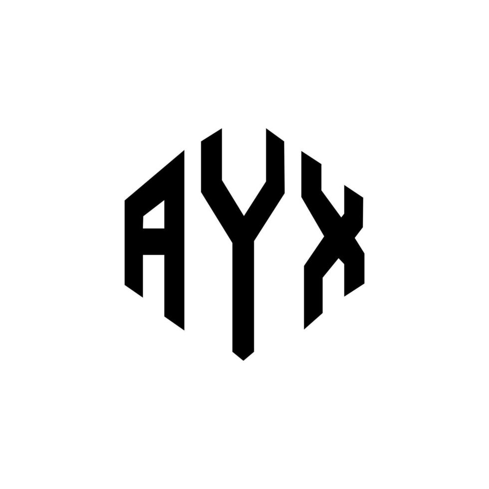 création de logo de lettre ayx avec forme de polygone. création de logo en forme de polygone et de cube ayx. modèle de logo vectoriel ayx hexagone couleurs blanches et noires. monogramme ayx, logo d'entreprise et immobilier.