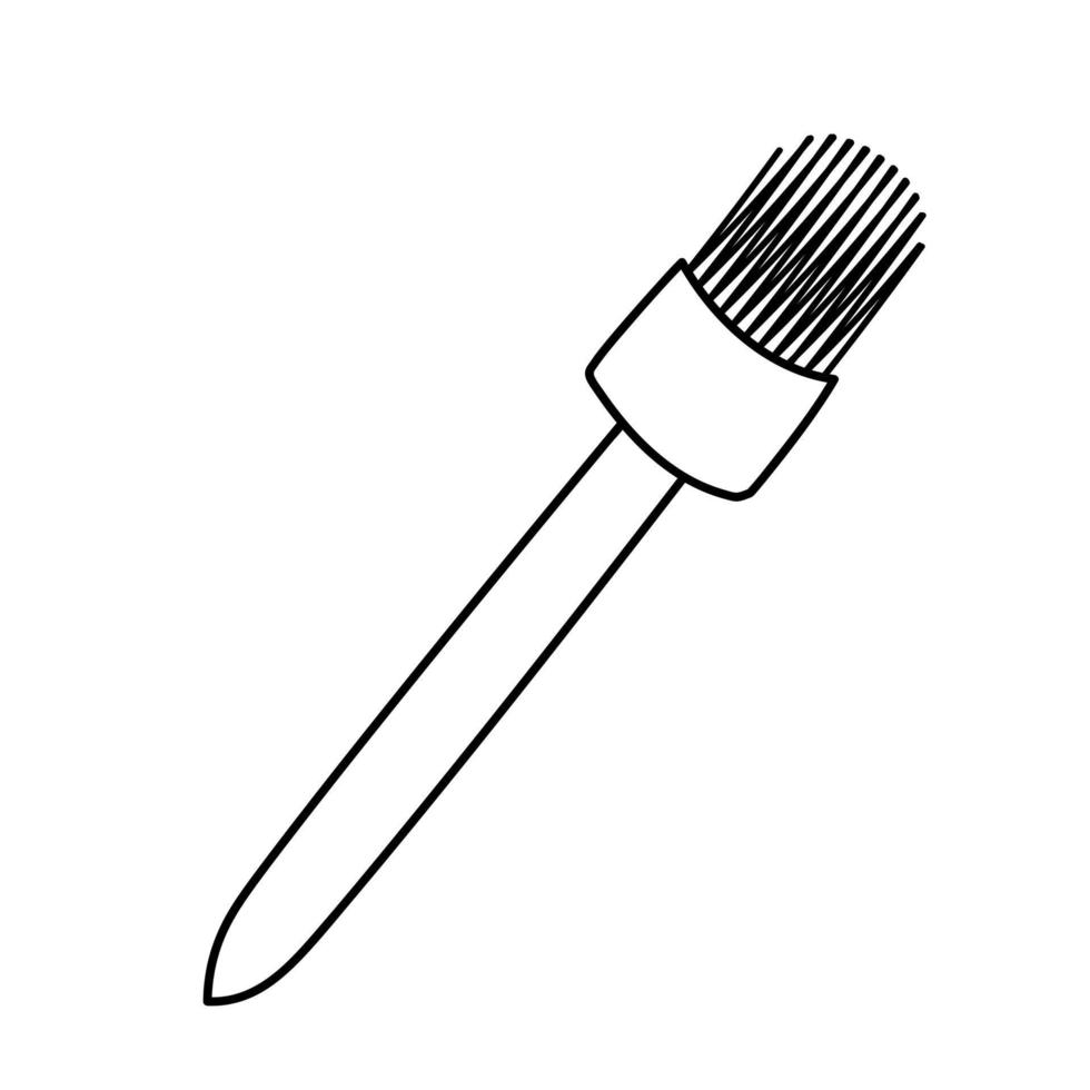 silhouette de contour de croquis, brosse, gland. style de ligne, dessin à main levée. vecteur