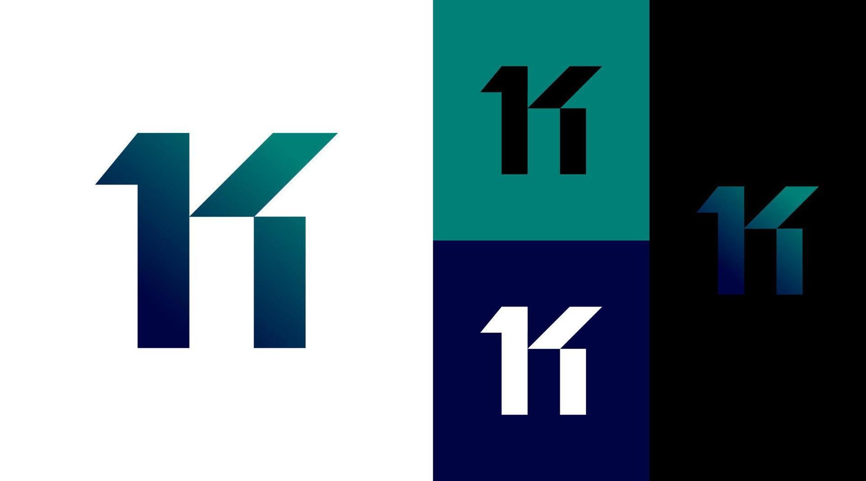 concept de conception de logo monogramme 14k vecteur