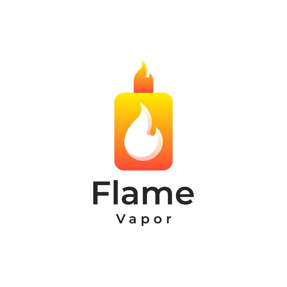 logo coloré dégradé de vapeur de flamme vecteur