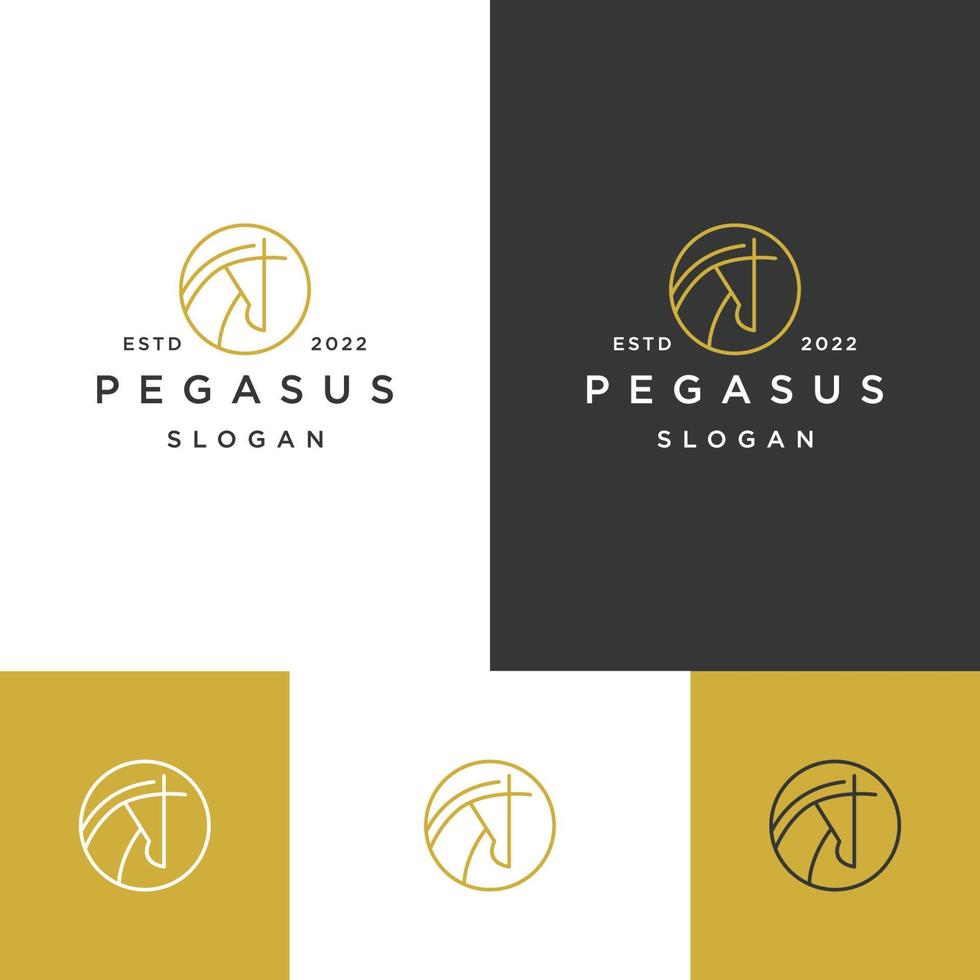 modèle de conception d'icône de logo pegasus vecteur