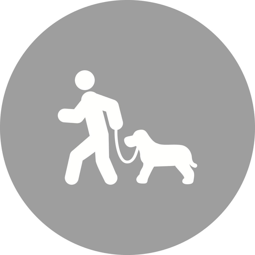 icône de fond de cercle de chien de marche vecteur