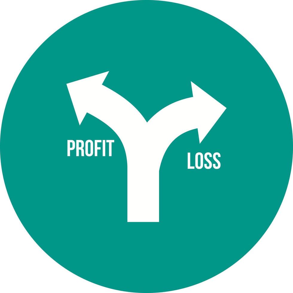 icône de fond de cercle de perte de profit vecteur