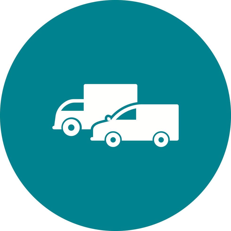icône de fond de cercle de camions garés vecteur