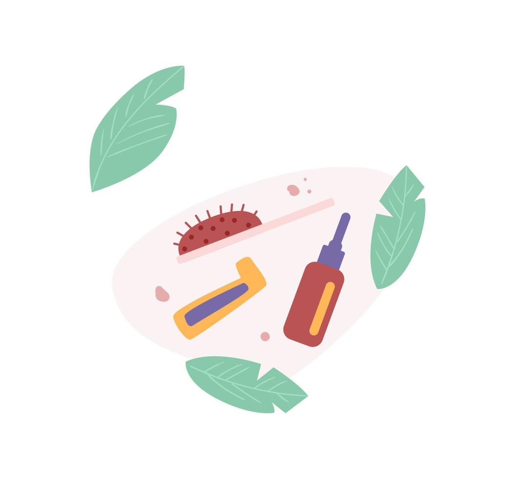 illustration de vecteur plat de produits cosmétiques de routine de beauté.