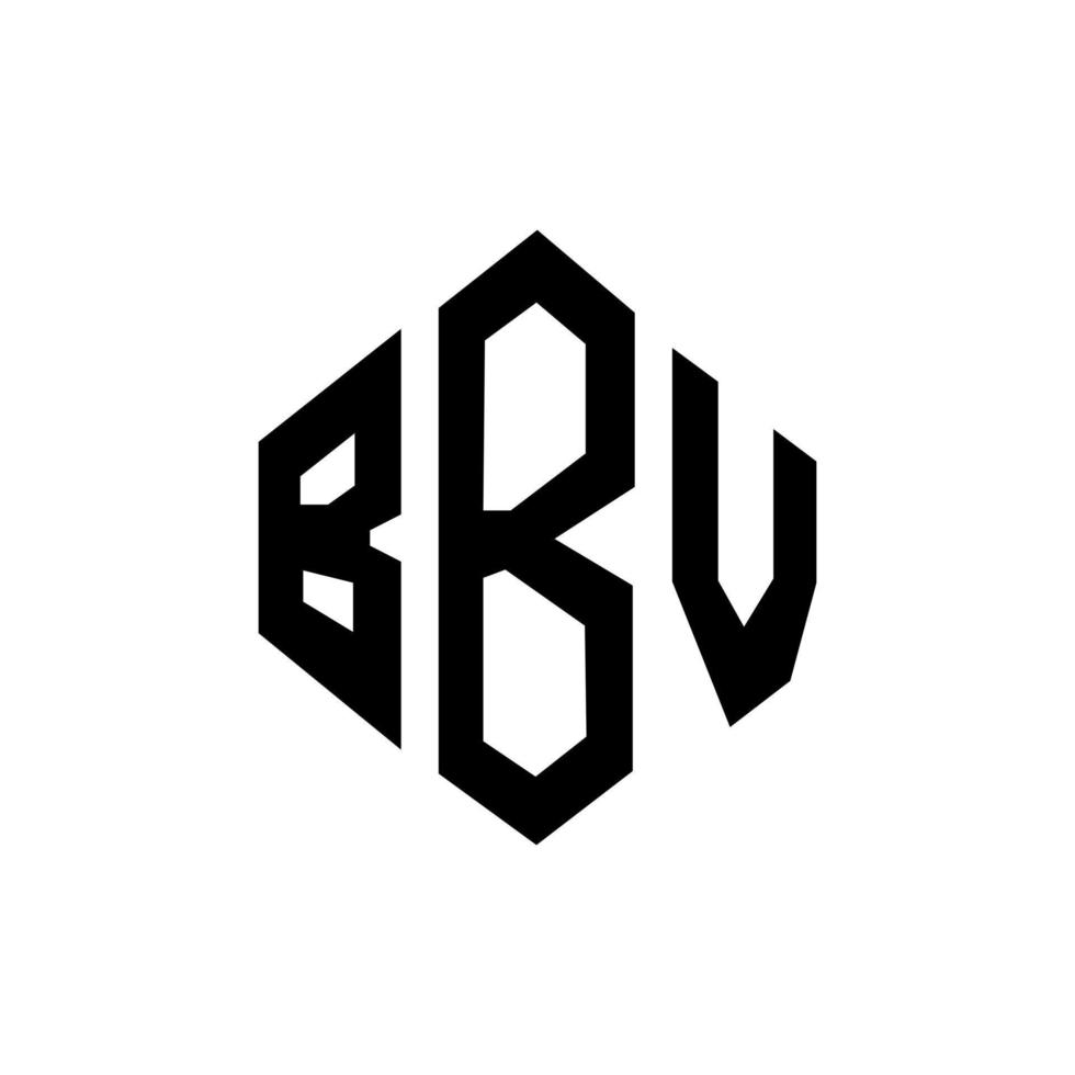création de logo de lettre bbv avec forme de polygone. création de logo en forme de polygone et de cube bbv. modèle de logo vectoriel hexagone bbv couleurs blanches et noires. monogramme bbv, logo d'entreprise et immobilier.