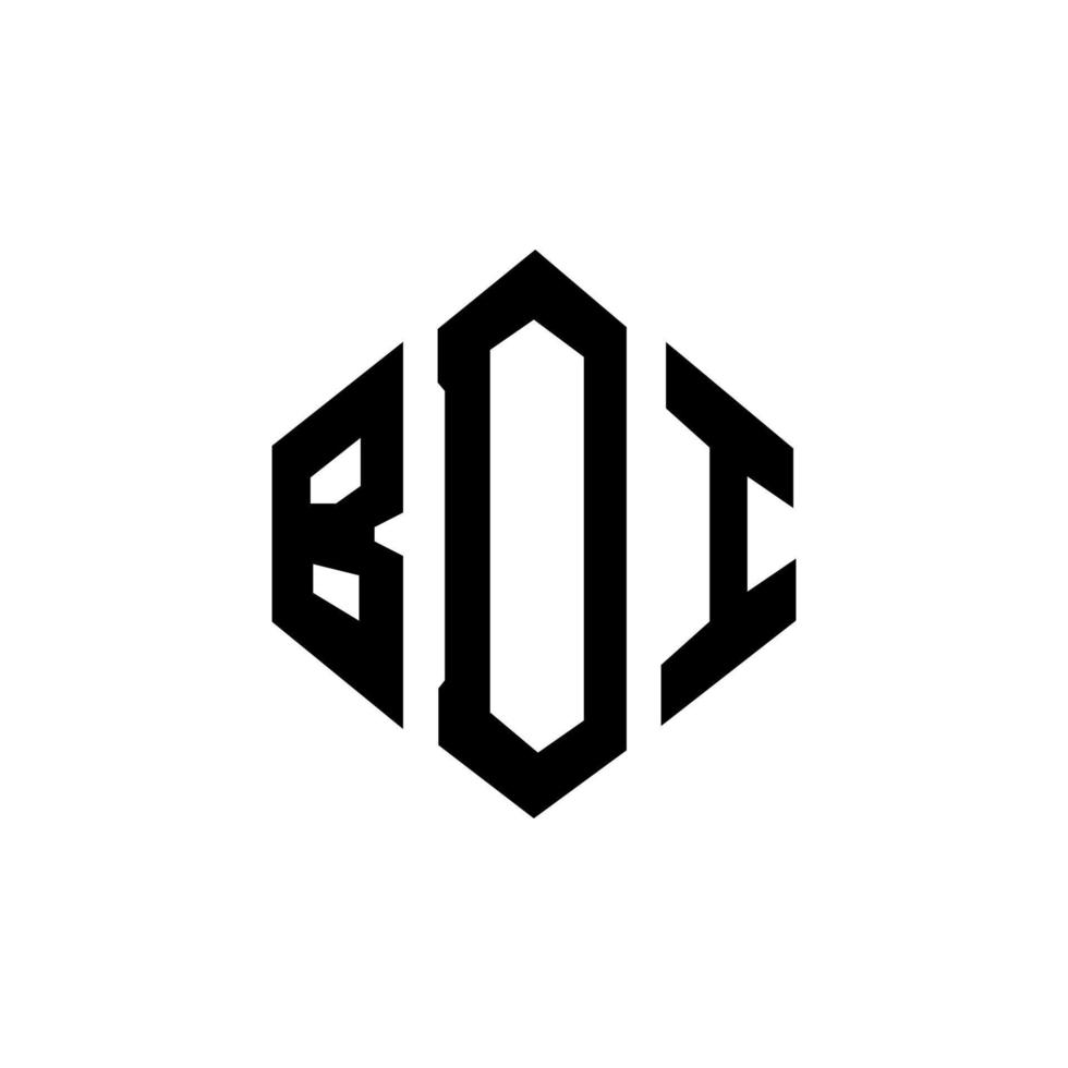 création de logo de lettre bdi avec forme de polygone. création de logo en forme de polygone et de cube bdi. modèle de logo vectoriel bdi hexagone couleurs blanches et noires. monogramme bdi, logo commercial et immobilier.