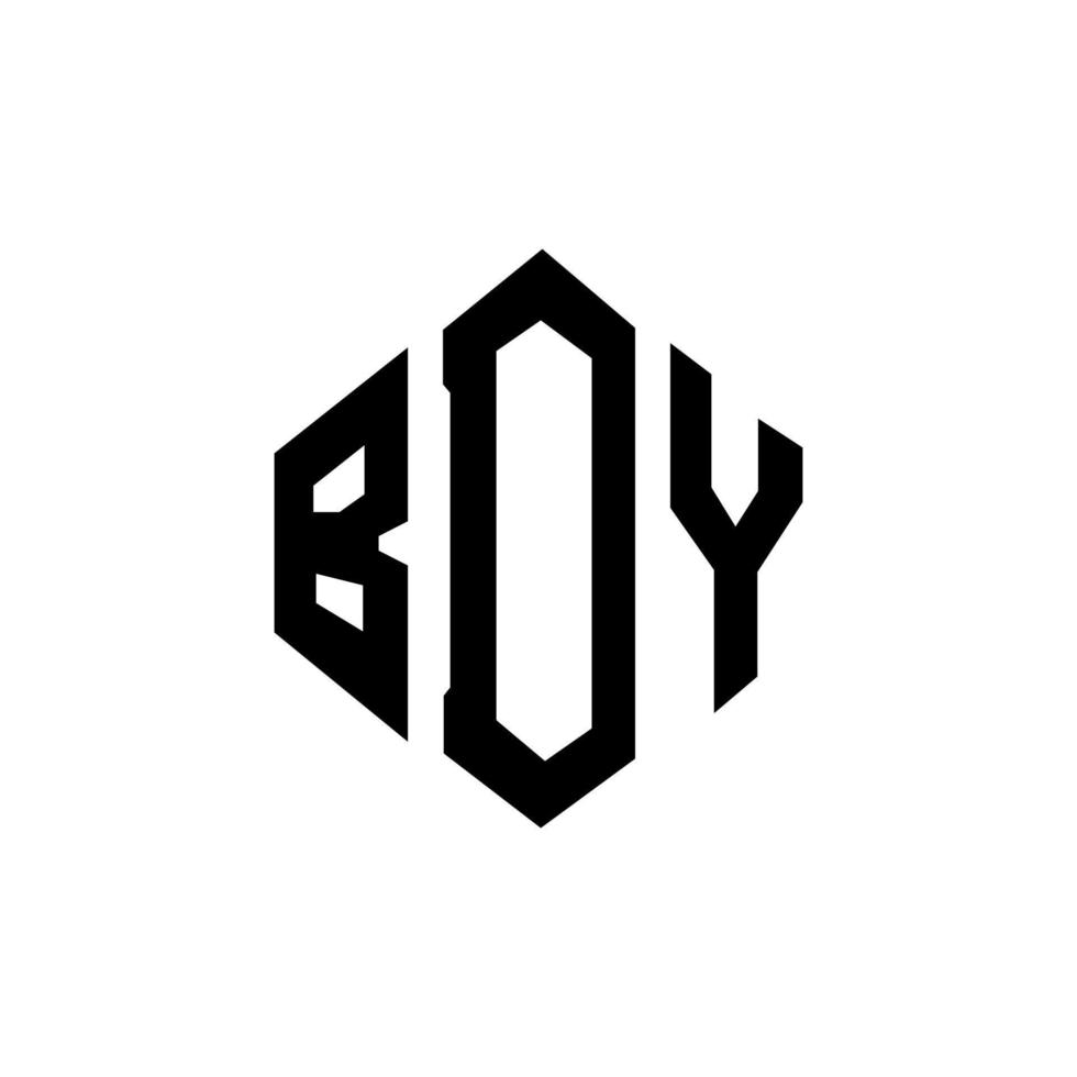 création de logo de lettre bdy avec forme de polygone. création de logo en forme de polygone et de cube bdy. modèle de logo vectoriel bdy hexagone couleurs blanches et noires. monogramme bdy, logo d'entreprise et immobilier.