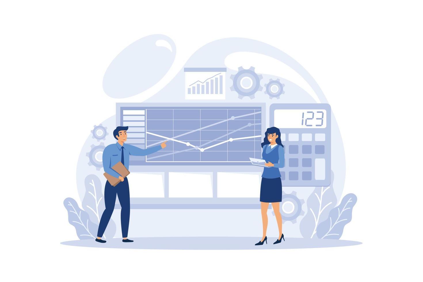 concept d'optimisation des coûts. idée de stratégie financière et marketing. équilibre des coûts et des revenus. réduction des dépenses et des coûts, tout en maximisant la valeur commerciale. vecteur d'illustration plat isolé