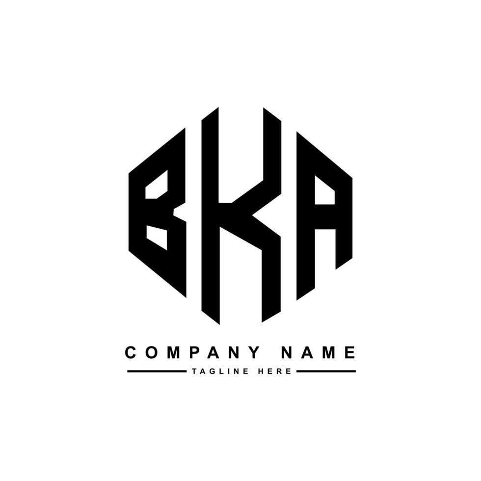 création de logo de lettre bka avec forme de polygone. création de logo en forme de polygone et de cube bka. modèle de logo vectoriel bka hexagone couleurs blanches et noires. monogramme bka, logo d'entreprise et immobilier.