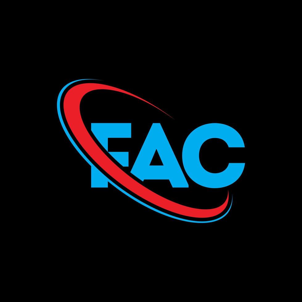 logo FAC. lettre fac. création de logo de lettre fac. initiales fac logo lié avec cercle et logo monogramme majuscule. typographie fac pour la marque technologique, commerciale et immobilière. vecteur
