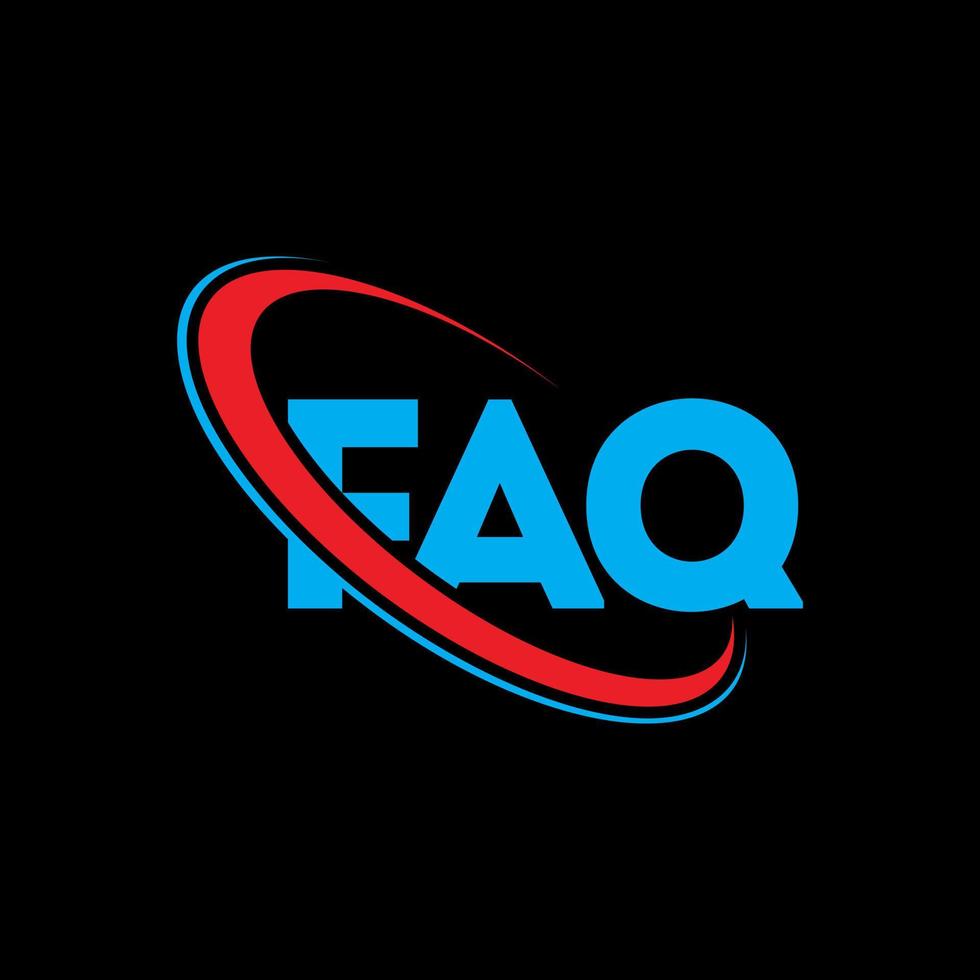 logo FAQ. lettre de questions fréquentes. création de logo de lettre faq. initiales faq logo lié avec cercle et logo monogramme majuscule. typographie faq pour la technologie, les affaires et la marque immobilière. vecteur