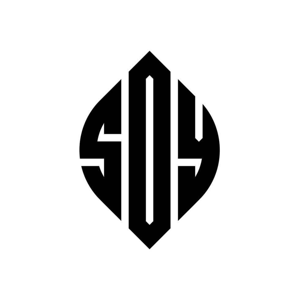 création de logo de lettre de cercle de soja avec forme de cercle et d'ellipse. lettres d'ellipse de soja avec style typographique. les trois initiales forment un logo circulaire. emblème de cercle de soja vecteur de marque de lettre de monogramme abstrait.
