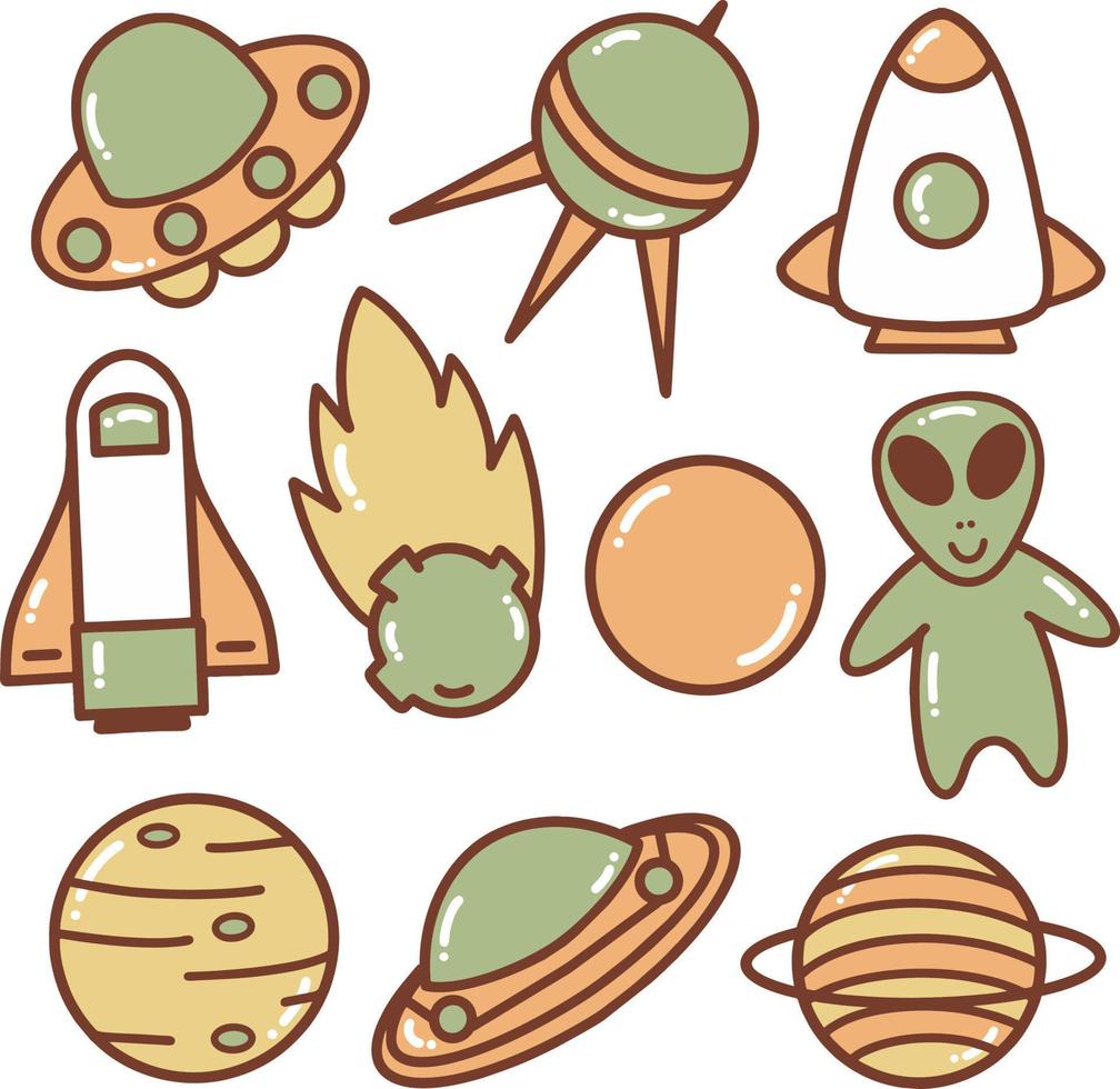 pack d'illustrations de personnages de l'espace vecteur