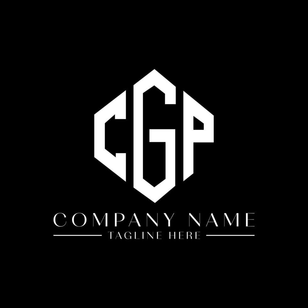 création de logo de lettre cgp avec forme de polygone. création de logo en forme de polygone et de cube cgp. modèle de logo vectoriel cgp hexagone couleurs blanches et noires. monogramme cgp, logo d'entreprise et immobilier.