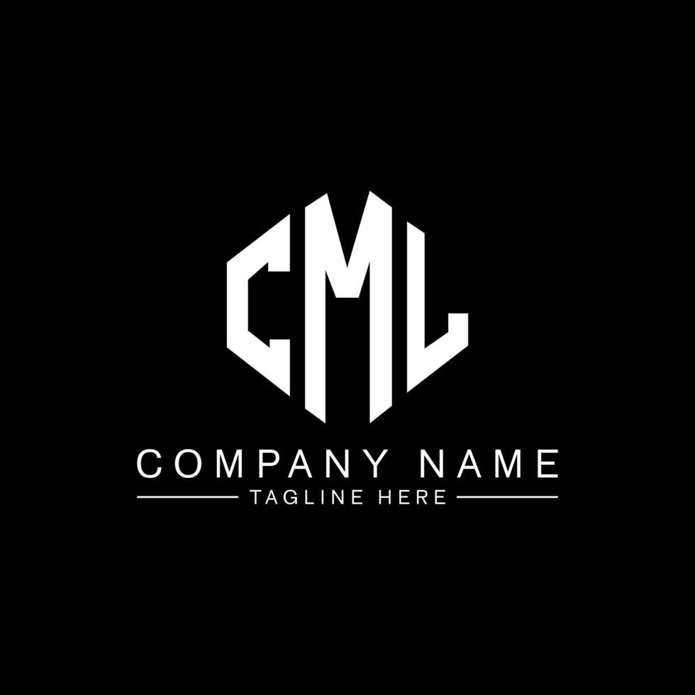 création de logo de lettre cml avec forme de polygone. création de logo en forme de polygone et de cube cml. modèle de logo vectoriel cml hexagone couleurs blanches et noires. monogramme cml, logo d'entreprise et immobilier.