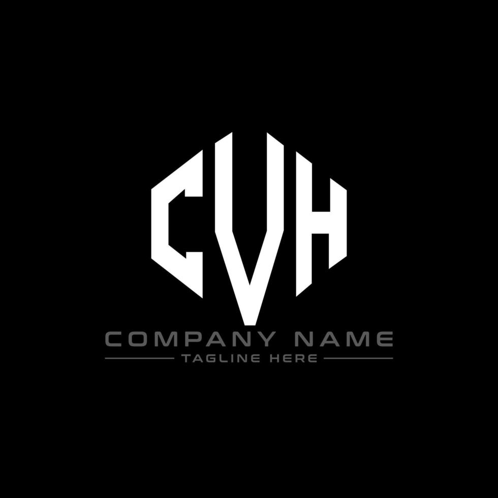 création de logo de lettre cvh avec forme de polygone. création de logo en forme de polygone et de cube cvh. modèle de logo vectoriel cvh hexagone couleurs blanches et noires. monogramme cvh, logo d'entreprise et immobilier.