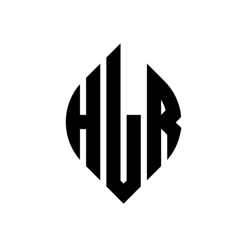 création de logo de lettre de cercle hlr avec forme de cercle et d'ellipse. lettres ellipse hlr avec style typographique. les trois initiales forment un logo circulaire. hlr cercle emblème abstrait monogramme lettre marque vecteur. vecteur