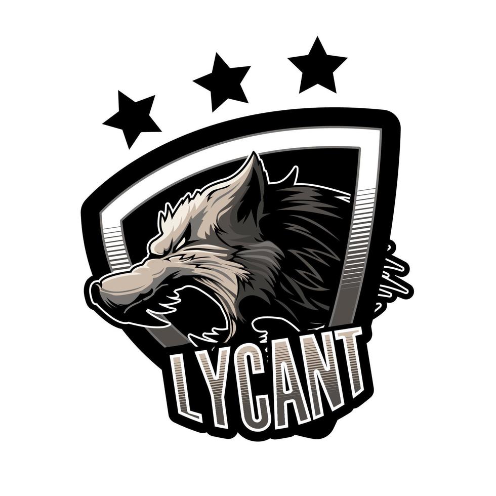 loup esport logo illustration vectorielle conception vecteur