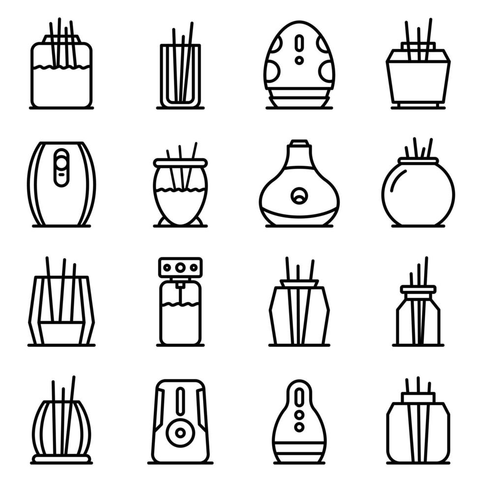ensemble d'icônes de désodorisant, style de contour vecteur