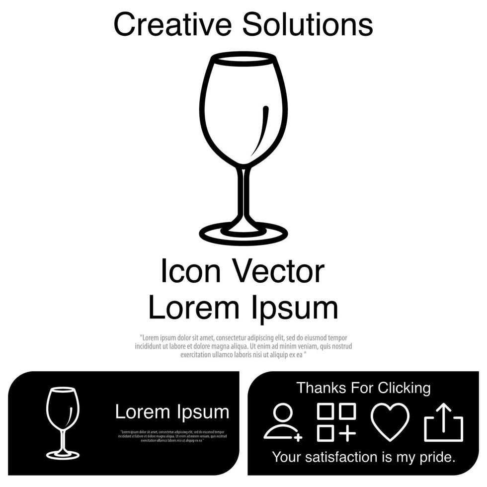 icône de verre à vin eps 10 vecteur