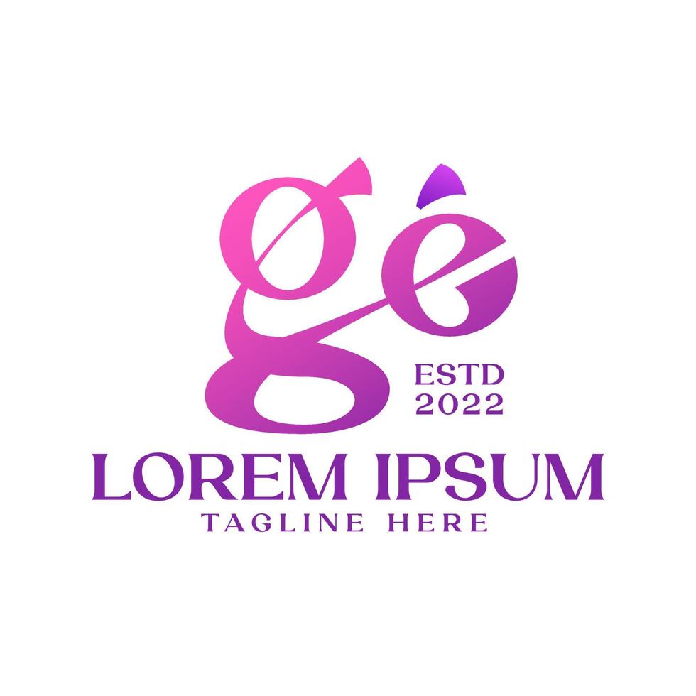 logotype de lettre ge artistique vecteur premium. lettre ge logo de luxe