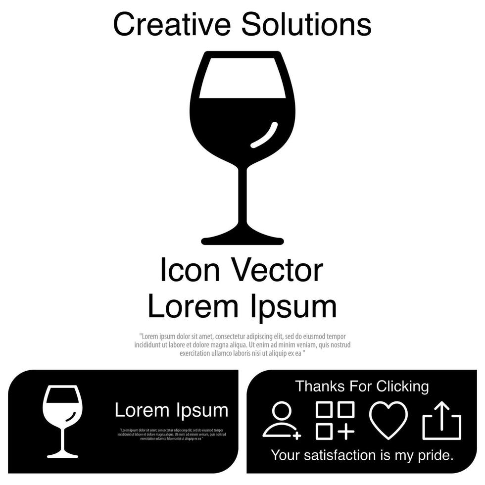 icône de verre à vin eps 10 vecteur