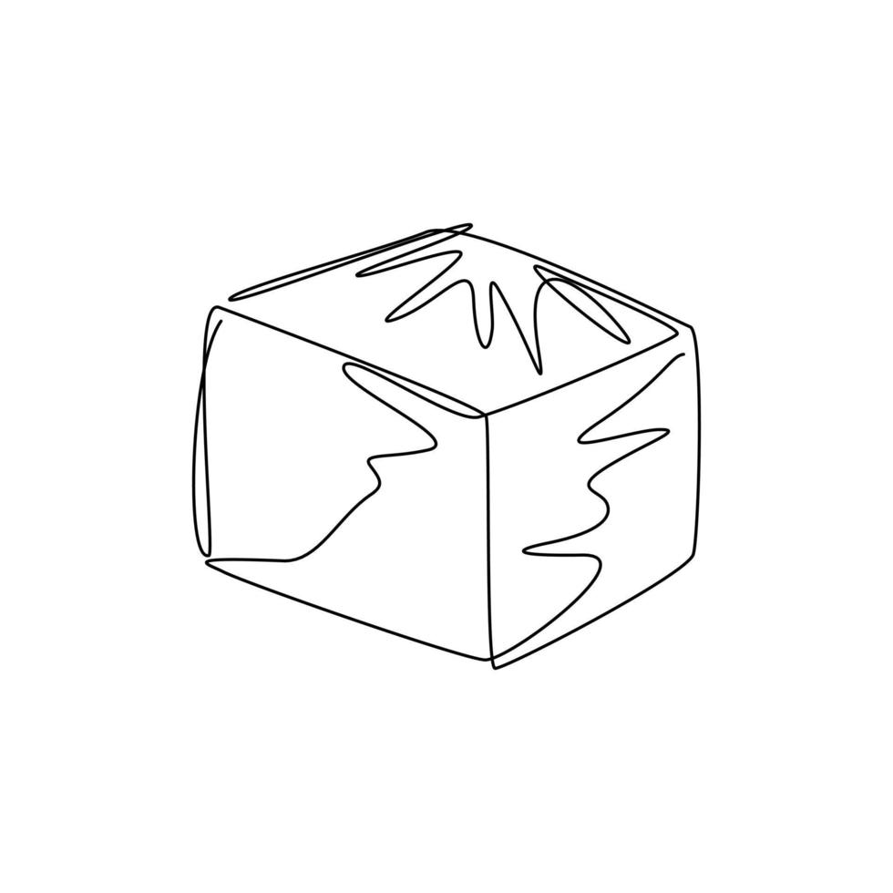 icône de boîtes en carton dessinant une ligne continue. modèle de conteneur. emballage en carton. boîte d'emballage de livraison en carton fermé design plat isolé. illustration graphique vectorielle de conception de dessin à une seule ligne vecteur