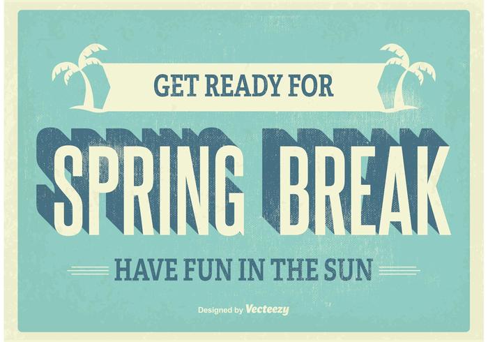 Affiche Vintage Spring Break vecteur