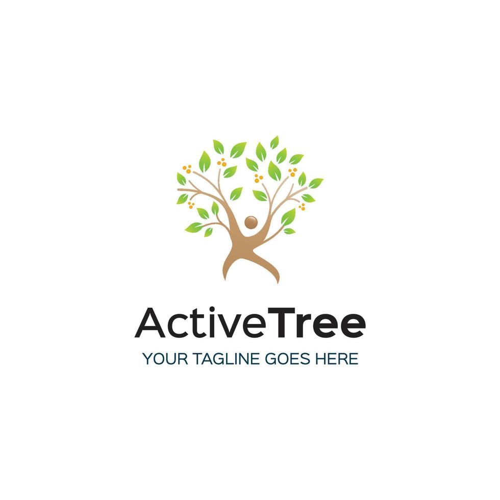 modèle de logo arbre actif téléchargement gratuit vecteur