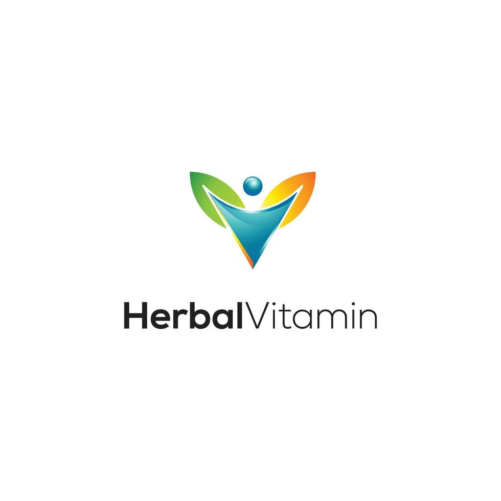 modèle de logo de vitamine à base de plantes téléchargement gratuit vecteur