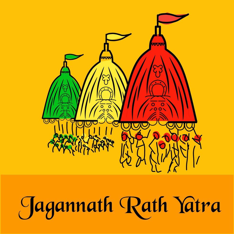 illustration vectorielle du festival shri jagannath puri rath yatra. vecteur