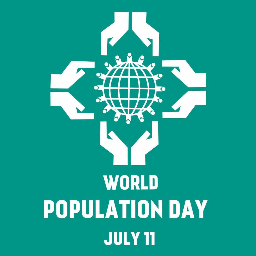 illustration de la journée mondiale de la population salutation-11 juillet vecteur